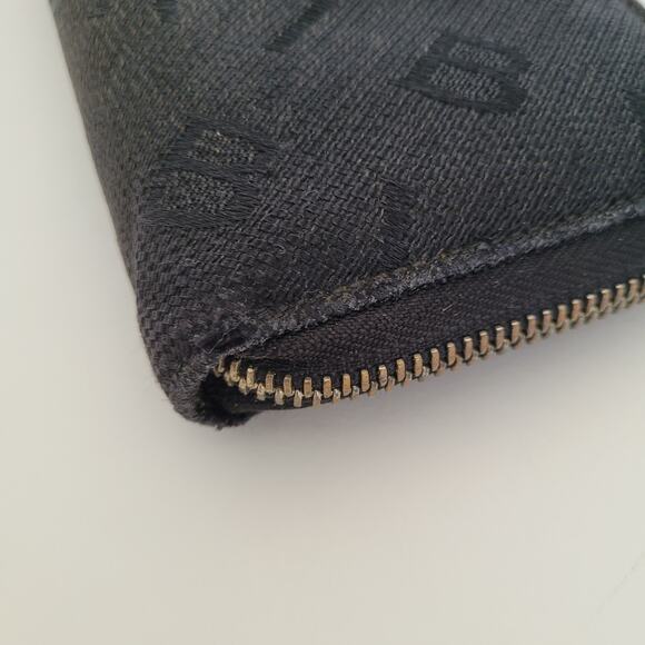 BVLGARI Zip Wallet Black Logo Italian Large Designer Canvas Leather Accordion - Picture 10 of 13